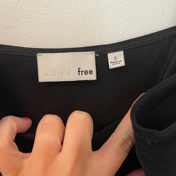 Aritzia Wilfred Free Vivienne spaghetti strap Vegan Suede Dress in Black - S - Picture 11 of 12